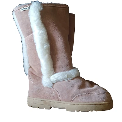 Bearpaw Womens Boots Sz. 10 Tan & White Fur Lined  - Image 1 of 4