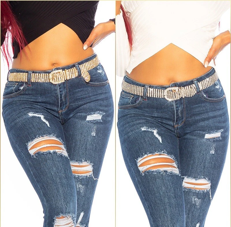 Trendy Kettengürtel gürtel Taillengürtel Hüftgürtel mit Strass - Bild 1 von 1