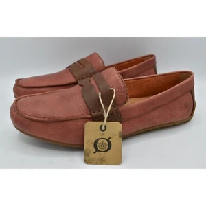 Born Mens Size 9 Andes Orange Brown Full Grain Leather Shoes Penny Loafers - Picture 1 of 13