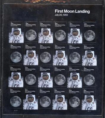 SCOTT 5399-5400 2018 MOON LANDING 50TH ANNIVERSARY MINT SHEET NH VF CAT $38! - Image 1 of 2