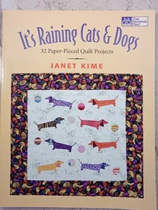 It's Raining Cats & Dogs 32 Paper-Pieced Quilt Projects Pet Lovers Kime 112p TPP - Picture 1 of 4