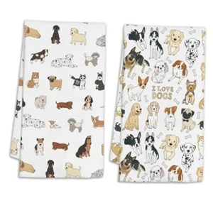 2 Pcs Hand Towels Absorbent Soft Bath Towels for Kitchen Dog Pets Cute Animals - Picture 1 of 8
