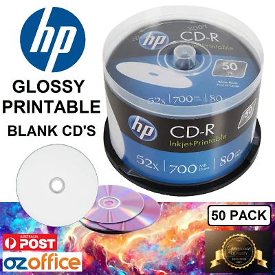 CDs CD-R imprimíveis PREMIUM 50 x HP CD-R BRILHANTE 52X 80 minutos em branco - Imagem 1 de 4