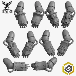 Primal Hounds Power Fists Set Custom Bits For Sci-Fi Tabletop Wargame Miniatures - Picture 1 of 1