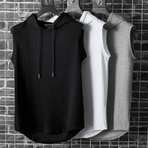 Herren Gym Hoodie ärmelloses T-Shirt Weste Tank Top Männer Frauen Muskel Freizeit Tops - Bild 1 von 9