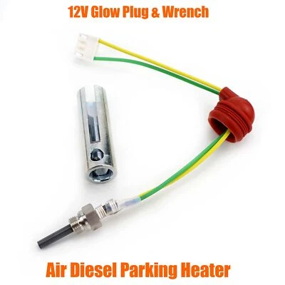 12V Ceramic Pin Glow Plug & Wrench Air Diesel Heater For Car Truck VAN Camper - Image 1 of 4