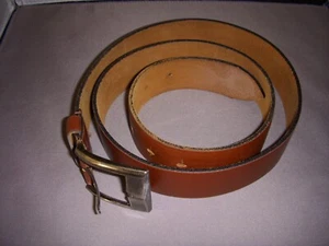 Cinturón de cuero para hombre marrón clásico ajustable hebilla de latón talla 40 cintura - Imagen 1 de 3