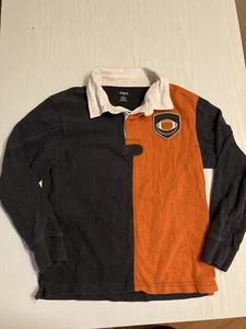 Boy GYMBOREE NAVY BLUE & ORANGE FOOTBALL COLLAR POLO SHIRT Size 12 - Picture 1 of 6