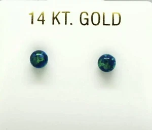 PENDIENTES NATURALES ÓPALO VERDE 0,68 CTW ORO 14k *NUEVOS CON ETIQUETA * - Imagen 1 de 2