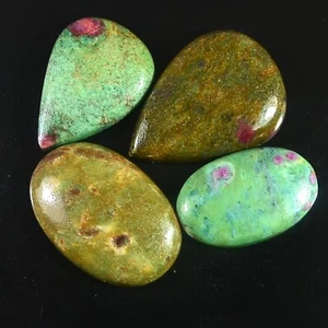 157.15Ct Lot 100%Natural Ruby in Fuchsite Oval Pear Mixed Lot Cabochon Gemsone - Picture 1 of 11