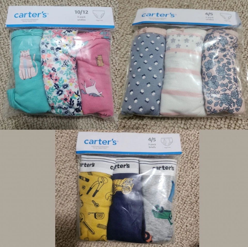 Carter’s Kids 3 Pack Kid Undies! Sizes 2-3T, 4-5T, 6/6X, 10/12 You choose - Image 1 of 1