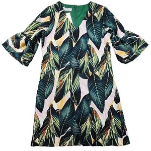 V Neck Bell Sleeve Shift Dress Mini Loose Flowy Swing Dress Womens Size X Small - Picture 1 of 7