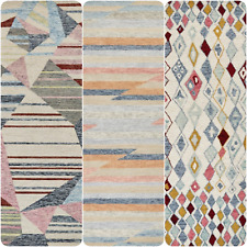 modern pastel wool cotton geometric rug multicoloured rugs bedroom/living room
