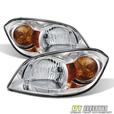 2005-2010 Cobalt 07-10 Pontiac G5 05-06 Pursuit Crystal Headlights HeadLamp Pair - Image 1 of 4