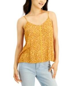 MSRP $29 Hippie Rose Juniors' Textured Lace-Trim Camisole Gold Size XL