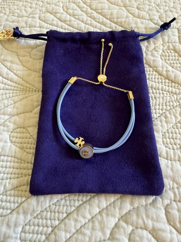 Bracciale Tory Burch Kira Smalto Slider in Azzurro Oro Us intime ottimeioni