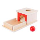 Wooden Object Permanence Box with Tray and Ball for Babies Kids 1 Year Old
