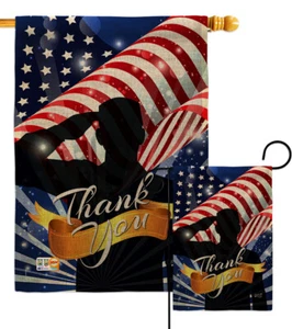 Danke Sackleinen Garten Flagge Dienst Streitkräfte Geschenk Hof Haus Banner - Bild 1 von 17