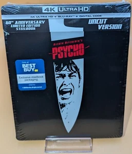NEW Psycho 60th Anniversary 4K UHD + Blu-Ray Steelbook (LE Best Buy Exclusive) - Picture 1 of 6