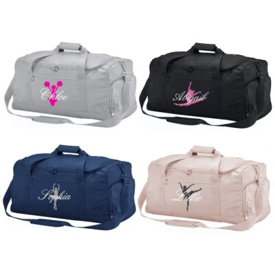 Personalised Dance Script Design Holdall Bag Girls Ballet Childrens Glitter - Image 1 of 4