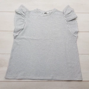 George Casual Summer Top Size 16 Black White Striped Stretch Cap Sleeve Smart - Picture 1 of 7