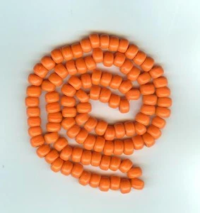 CROW/PONY GLASS BEAD - ORANGE OPAQUE -  9mm -(100) - Picture 1 of 1