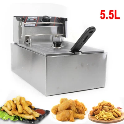 Catering gastronomy fat baking device deep fryer deep fryer deep fryer + deep frying basket 5.5 L  - Image 1 of 4