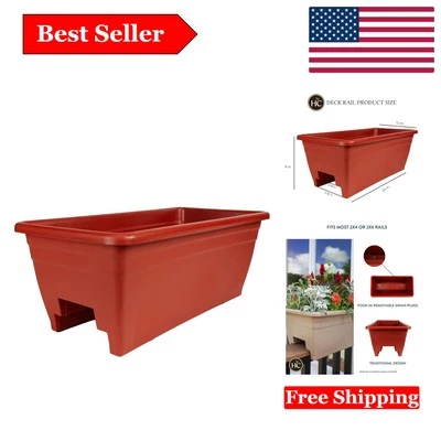 Classic 24-Inch Railing Planter with Drainage System - Image 1 of 4