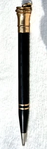 "WHAL-EVERSHARP Gold Filled.." Black Hard Rubber/Gold Trim Ring-Top Pencil/Works - Picture 1 of 15