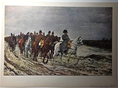 Impresión litográfica vintage de los años 30 campaña francesa 1814 Jean-Louis-Ernest Meissonier Foto 1 de 4
