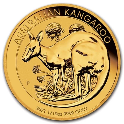 2021 Australia 1/10 oz Gold Kangaroo BU - Image 1 of 3