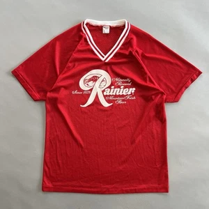 Camiseta de malla para hombre grande campeón cuello en V ligera Rainier Beer College Jock - Imagen 1 de 7