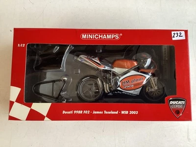 Minichamps Modell 1:12 Ducati 998R F02 James Toseland HM Plant WSB 2003 OVP neu - Bild 1 von 4
