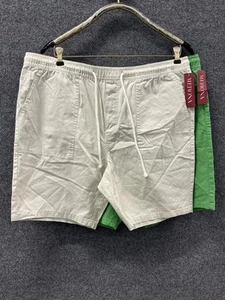 (2) Neu mit Etikett Merona Herren Größe L mittelhoher Bund lässige Passform Baumwollshorts beige/grün - Bild 1 von 12