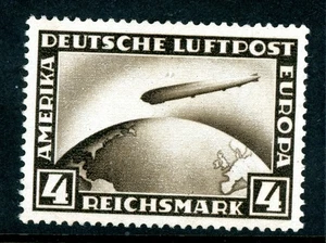 China 1931 Germany 4 Mark Zeppelin Black Brown Scott #C37 MNH W58 - Picture 1 of 6