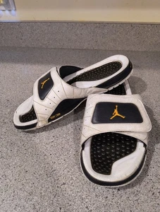 NIKE AIR JORDAN Slides White /Bright Yellow Slides Men's Sz 12 - Picture 1 of 17