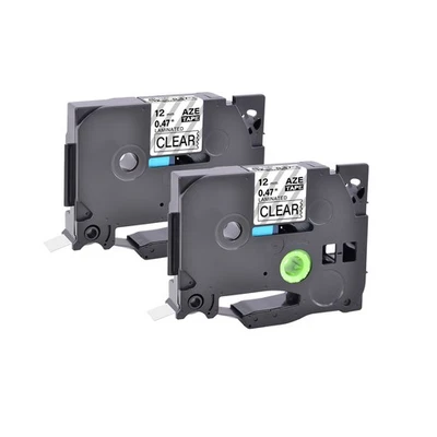 SUPERINK 2PK Black on Clear Label Tape 12mm TZ-131 TZE-131 For Brother P-Touch PT-1830SC