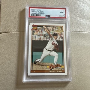 1991 TOPPS Desert Shield #10 GREGG OLSON PSA 9 ORIOLES - Bild 1 von 2