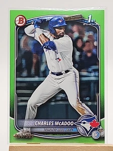 2025 Bowman Baseball Charles Mcadoo 1st Lime Green Paper /399 Blue Jays BP-150 - Picture 1 of 3