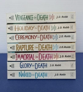 Lot of 7 ~ PB Books ~ J.D. Robb ~ Complete Original BLUE LADY Covers - Picture 1 of 8