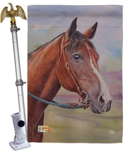 HS191003-BO-02 Smart Horse Nature Farm Animals Decorative Vertical House Flag... - Picture 1 of 9
