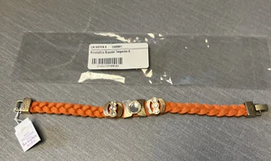 NWT Lia Sophia ACCOMPLICE BRACELET -TANGERINE BRAIDED LEATHER - FUN & STYLISH - Picture 1 of 8
