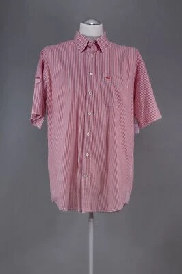 Camel Active Casual Shirt L Red White Striped short Sleeve Button-Down B1122 - Image 1 of 4