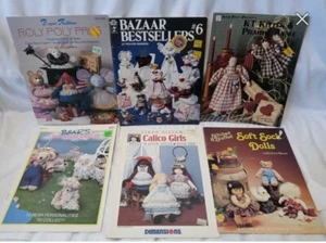 VTG Dolls & Clothes Craft Pattern Books Lot Sewing Paper Ribbon Sock Toys Bears - Picture 1 of 7