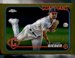 (3841) 2024 Topps Chrome Logofractor Shane Bieber Gold MLB Refractor #/50 - Picture 1 of 2
