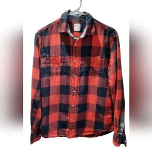 CrewCuts Shirt Boys 16 Red Black Flannel Button Down Buffalo Checkered Preppy  - Picture 1 of 10
