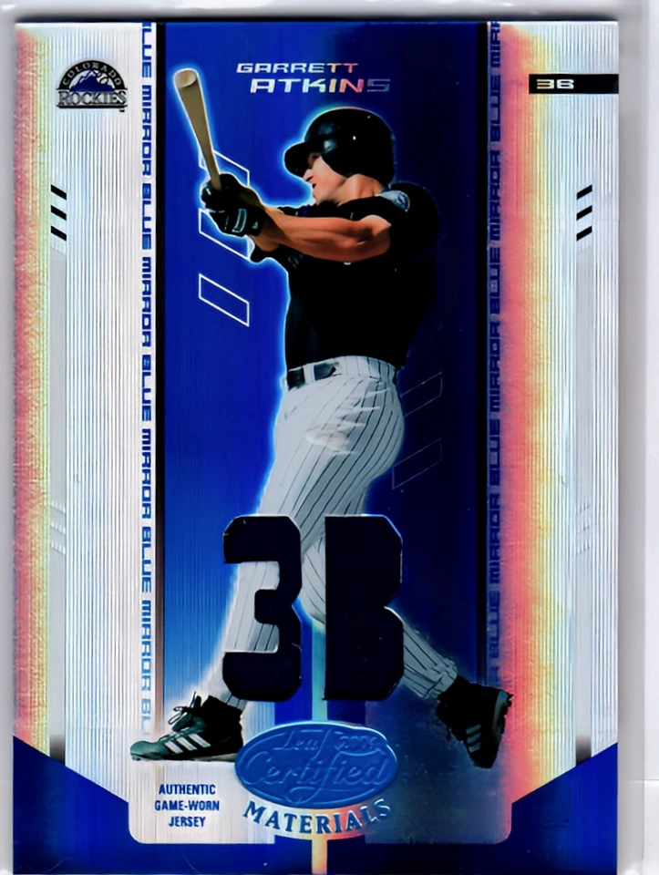 2004 Leaf Certified Materials Mirror Fabric Blue #66 Garrett Atkins Jsy /100 - Image 1 of 1