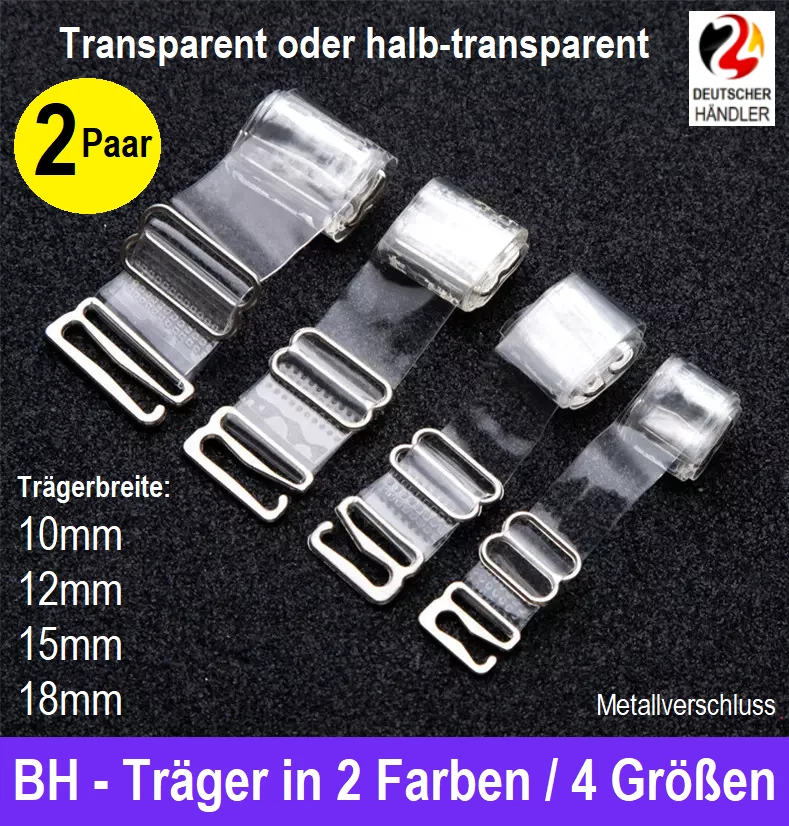 BH Träger Transparent Durchsichtig Ersatzträger Silikon Schulterfrei Unsichtbar - Bild 1 von 1