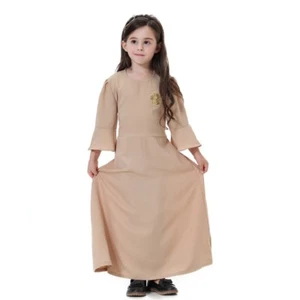 Muslim Children Kids Girls Maxi Dress Kaftan Abaya Dubai Islamic Costumes Arab - Picture 1 of 64