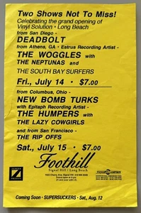 Vintage NEW BOMB TURKS, THE HUMPERS, RIP OFFS Show Flyer (1995) 5.5"x8.5" garage - Picture 1 of 1